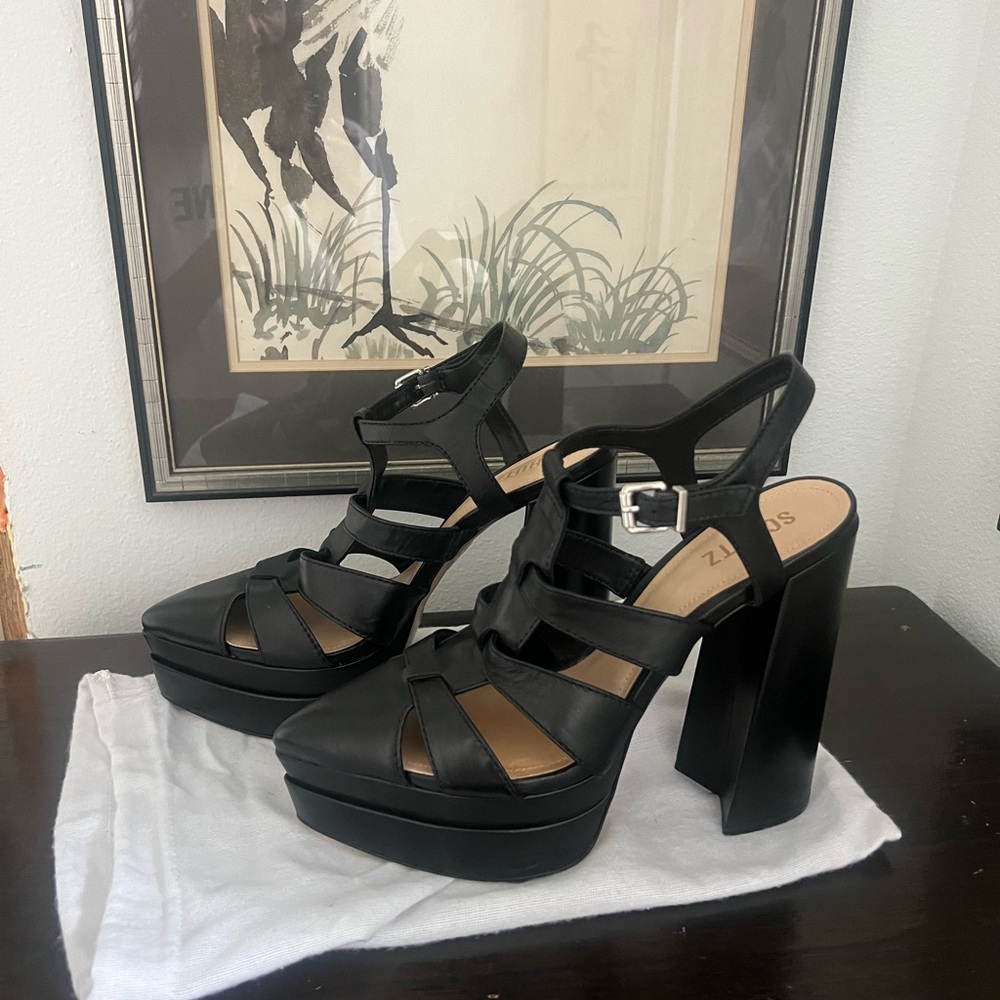 SCHUTZ Black Chunky Platform Sandals - Picture 4 of 7